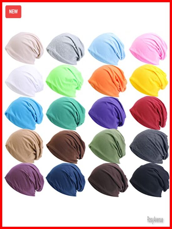 Bamboo Fabric Slouchy Beanie Hats for Men Women Lightweight Skull Caps